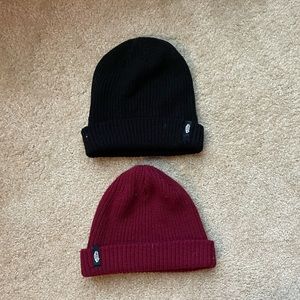 Black and Maroon Vans beanies